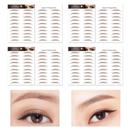 Doyime眉シール(4セット)つけ眉毛タトゥーシール眉毛ステッカー消えない眉毛メイクシール防水6dアイブロウシール化粧品シールアートメイク左右対称耐久性自然男女兼用(BROWN-06)
