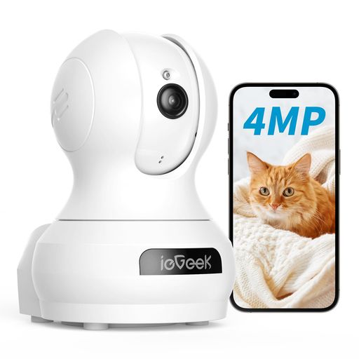 【 ペットカメラ 400万画素 2.4GHz/5GHzi対応】ieGeek 見守りカメラ 360°PTZ機能 超広角 自動追尾 遠隔操作 24時間録画 双方向会話 Alexa対応 人体/音声/モーション検知 赤外線暗視 警報通知 家族共…