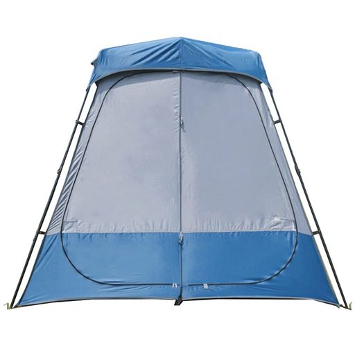 Fengzel Outdoor お着替え トイレテント 2ルーム 220*170*220cm 大きいサイズ 防水 UVカット 通気 乾湿分離 簡易シャワー 海水浴 ビーチ プライバシー ワンタッチテント (ブルー+グレー)