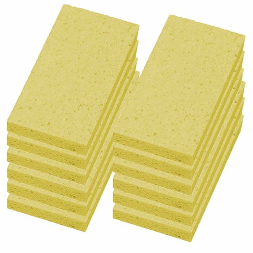セルロースキッチンスポンジ日本製吸収速乾台所食器洗いイエロー12個セット