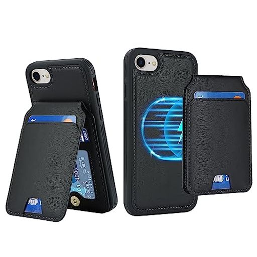 HavayaiPhonese3ケースMagSafe対応iPhoneSEケース第二世代マグセーフ分離式耐衝撃iPhone8iPhone7背面カード収納ワイヤレス充電対応(4.7インチ対応)-ブラック