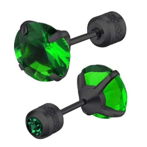 ピアスレディース石シンプル5mm黒サージカルステンレススタッドピアスつけっぱなしネジ式ジュエリー男女兼用両耳用キャッチ人気おしゃれプレゼントファーストピアスブラ...