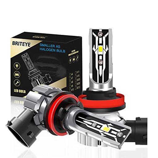 Briteye(まぶしい)車用LEDヘッドライトH11H16新車検対応ハロゲンサイズ型CSPチップ搭載6500Kホワイト12V車用フォグランプバルブ兼用ファンレ...