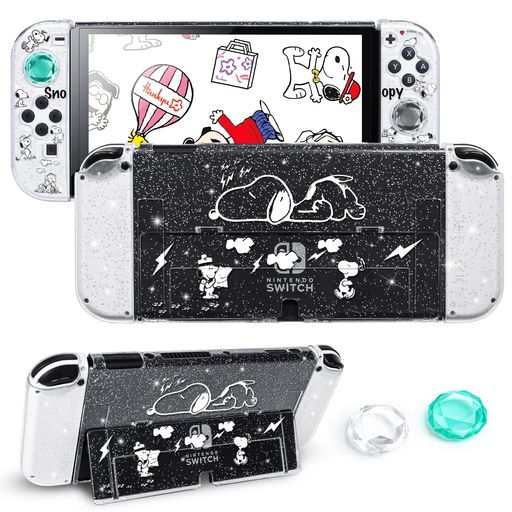 DLseegoSwitchOLED用ケーススイッチ有機elカバークリアケース有機elモデルケースクリア分体式PC素材透明スイッチカバー超軽量耐衝撃取り外し簡単傷つけ防止全面保護可愛い
