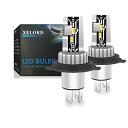 XELORDH4Hi/LoLEDヘッドライト瞬間起動6000Kホワイト車用LEDバルブCSPLEDチップ搭載車検対応MINIサイズLEDランプ取付簡単ファンレス静音DC9-18V2個入