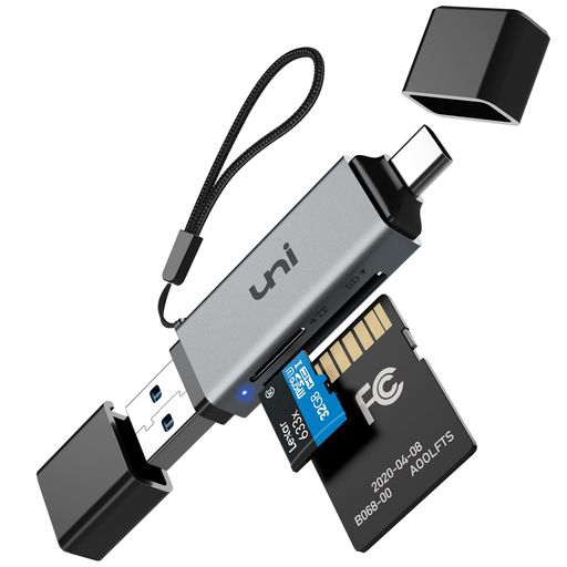 SDカードリーダー USB 3.0 UNIACCESSORIES TYPE-C 2-IN-1カードリーダー SD/TF同時読み書き OTG対応 高速転送 IMAC、PC、WINDOWS11、ANDROID スマホ 、IPAD