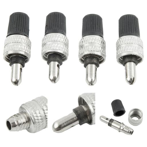 虫ゴム不要の自転車バルブ4個セット(黒キャップ付き)|自転車パーツ|簡単交換・長寿命・空気入れ楽々|自転車タイヤキャップ虫ゴム自転車自転車虫ゴム自転車バルブ自転...