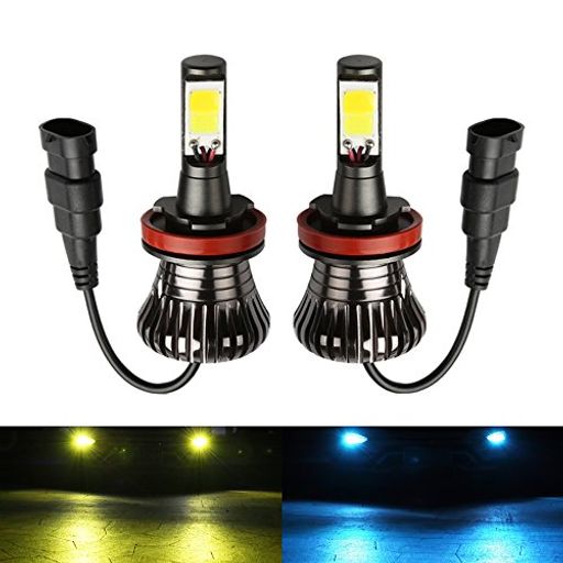 1797 LEDフォグランプ H8 H11 H16 イエロー アイスブルー 2色 フォグランプ LED H8 H11 H16 (国産車) 黄色 ブルー 青 2色切り替えタイプ H11 LED フォグ LEDバルブ 12V 車用 COBチップ搭載