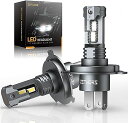 ZethorsLEDヘッドライトH4Hi/Lo車用高輝度6000K3倍明るさ向上ホワイトワイヤレスヘッドライト純正ハロゲンと発光点一致CPSチップ搭載長寿命温度制御純正ハロゲン1:1サイズプラグアンドプレイ…