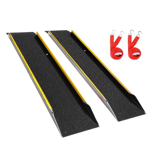 Ruedamannバイクスロープ2本セット長さ120cmバイクラダー耐荷重600kg軽量アルミラダー幅広滑り止め四輪バギー草刈り機除雪機農機具用ラダーレールガレージ倉庫軽トラへの積み込み