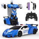 DEERCラジコンカーこども向けスタントカーパトカー警察車ロボットに変換変形可能リモコンカーデモモード360°回転2.4GHzおもちゃ子供男の子小学生中学生誕生...