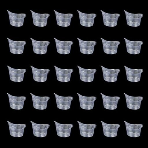 洗眼カップ 30個セット シリコン製 5ML クリーニングカップ アイカップ 目盛り付き 透明 目洗うカップ 洗眼液容器 アレルギー 水洗い可能 再利用可能 (ホワイト)