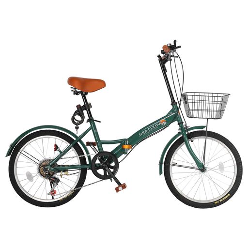 J-TANXJ自転車折りたたみ自転車20インチ7段変速高炭素鋼フレーム防滑タイヤハンドル・サドル高さ調整可..