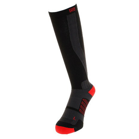 ●素材:アクリル/ナイロン/毛/ポリウレタン●スノーボード用ハイパフォーマンスソックス【THERMO SOCKS EVO】:履くギア。必要な機能をすべて搭載。段階着圧設計+ヒラメ筋サポートにより、ふくらはぎの筋肉ポンプ作用を高め、より質の高いパフォーマンスを引き出します。素材にはメリのウールを細い糸でブレンドした「THERMOFIBER」を採用。メリノウールの保温性、吸湿性を発揮します。また、足裏には衝撃緩和のマイクロパネル、アンクルはテーピング理論を用いたサポートシステムなどあらゆる機能で足元をしっかりサポート。コンディションを整えて、ポテンシャルを引き出します。●段階着圧設計:筋肉の収縮運動を助け、血行促進を促し、疲れ・ムクミを軽減。●ヒラメ筋サポート:ヒラメ筋に沿ったラインがふくらはぎを持ち上げ負荷を軽減。●甲プロテクター:アンクルラチェットによる負荷を軽減。●アンクルボーンプロテクター:くるぶしを保護。●アンクルサポート:テーピングのような設計で足首をホールド。捻挫の予防に。●つま先・かかと補強:強度のあるナイロン糸を増すことでつま先・かかとを保護。●アーチサポート:土踏まずを支え衝撃吸収効果。●エアーベンチレーション:指先部分の空気孔で熱気を放出し、ムレを軽減。●足裏立体編み:足裏を凸凹にすることで滑りを軽減。●日本製※本商品は製品特性上、試着後の返品はできかねます。試着前にサイズなどご確認をお願いします。【商品の購入にあたっての注意事項】※一部商品において弊社カラー表記がメーカーカラー表記と異なる場合がございます。※ブラウザやお使いのモニター環境により、掲載画像と実際の商品の色味が若干異なる場合があります。※掲載の価格・製品のパッケージ・デザイン・仕様について、予告なく変更することがあります。あらかじめご了承ください。ディーラックス DEELUXE ヴィクトリア ビクトリア サーフ&スノー Victoria Surf&Snow ウィンター衣料小物 アクセサリー ソックス 靴下 くつ下 防寒 保温 あたたかい 高機能 Men's Mens メンズ 男性 アウトドア ウィンター スポーツ スキー スノーボード スノボ SKI SNOWBOARD スキー用品 スノーボード用品 小物 黒 ブラック vic_socks_230105 カジュアル ストリート スポーティー 学生 社会人 通勤 通学 10代 20代 30代 40代 50代 冬 おしゃれ クリスマス 誕生日 お返し Valentine’s Day Valentine バレンタイン バレンタインデー ホワイトデー プレゼント ギフト 贈り物 トラベル 旅行