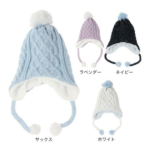 楽天Victoria Surf＆Snow 楽天市場支店ベスプ（VESP）（キッズ）ジュニア 帽子 ニットキャップ SNJB1026 スヌーピー ニット帽 ポンポン 耳当て付き スキー スノーボード 雪遊び
