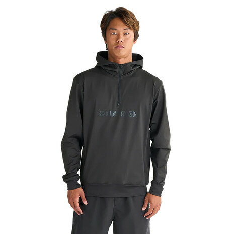 クイックシルバー（Quiksilver）（メンズ）ラッシュガード 長袖 BUBBLE HALF ZIP ハーフジップ フーデ..