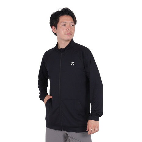 エアボーン（ARBN）（メンズ）ラッシュガード 長袖 ジップ ラッシュ ジャケット AB24SSM-APP0902BLK