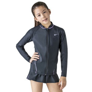 ナイキ（NIKE）（キッズ）水着 ラッシュガード 長袖 子供 ジュニア ガールズ UVカット UPF50+ 紫外線対策 1981907-12