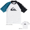 【3/5限定 エントリー＆対象4店舗買い回りで最大P10倍！】クイックシルバー（Quiksilver）（キッズ）水着 ラッシュガード 半袖 子供 男の子 UVカット UPF50+ 速乾 ALL TIME SR YOUTH 23SP KLY231022 140 150 160