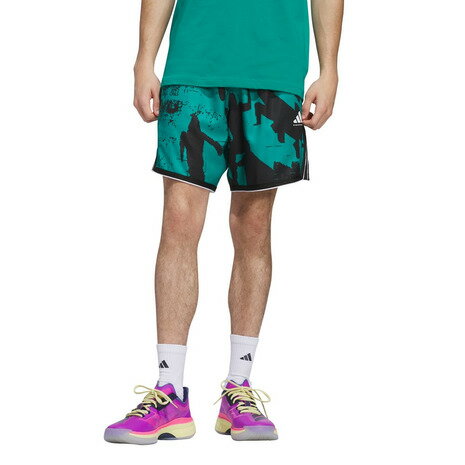 アディダス(adidas)(メンズ)バスケットボールウェア クレイジーライト 総柄プリントショーツ KPM87-JI7565 アディダス(adidas)(メンズ)バスケットボールウェア クレイジーライト 総柄プリントショーツ KPM87-JI7565