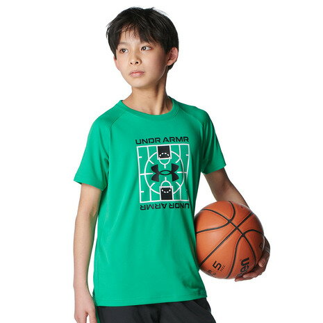 アンダーアーマー(UNDER ARMOUR)(キッズ)バスケットボールウェア ジュニア テック ロゴ ショートスリーブ Tシャツ 6001286 340