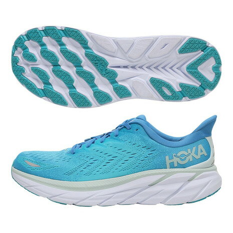 ホカ（HOKA）（メンズ）ランニングシューズ クリフトン8 サックス 1119393-IBSB スニーカー 厚底 プレート ジョギング トレーニング 部活のサムネイル