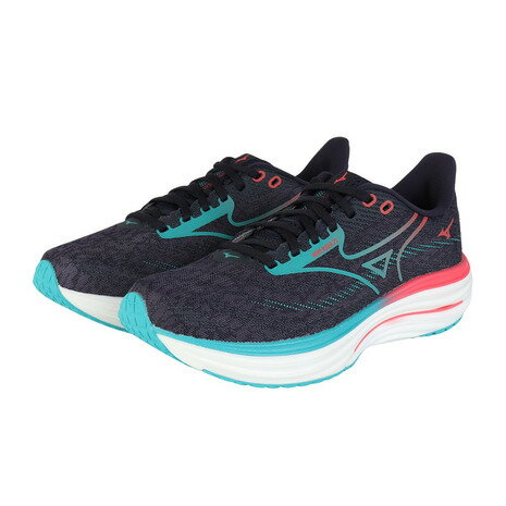 【10％OFFクーポン 11/27迄】ミズノ（MIZUNO）（メンズ）ランニングシューズ ジョギングシューズ ウエーブライダー 29 ネイビー ブルー J1GC250301