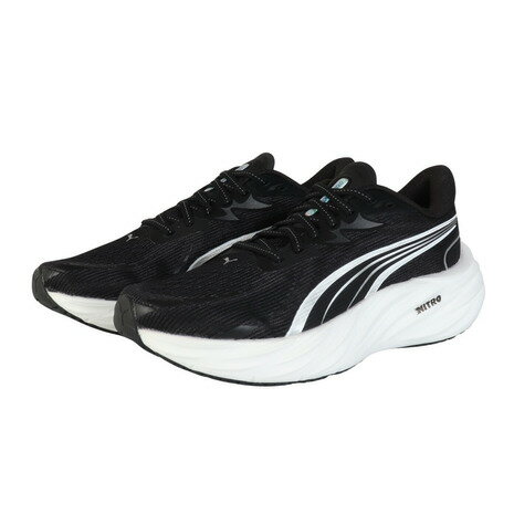 【20％OFFクーポン 11/25迄】プーマ（PUMA）（メンズ）ランニングシューズ ジョギングシューズ ヴェロシティ ニトロ 4 AP ブラック 31263501 スニーカー