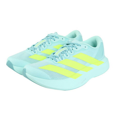 アディダス（adidas）（レディース）ランニングシューズ トレーニングシューズ 部活 アディゼロ エヴォ SL ターコイズ JS4452 スニーカー