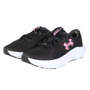 アンダーアーマー(UNDER ARMOUR)(レディース)ランニングシューズ チャージドサージ4プリント ブラック ピンク 3027942 001 スニーカー ...