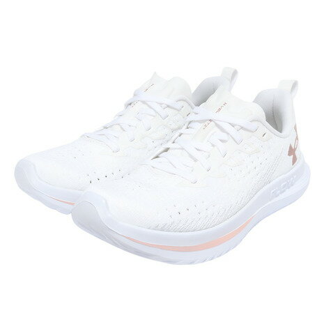【20％OFFクーポン 11/25迄】アンダーアーマー（UNDER ARMOUR）（レディース）ランニングシューズ ジョギングシューズ ベロシティ 4 ホワイト ピンク 3027586 105 スニーカー