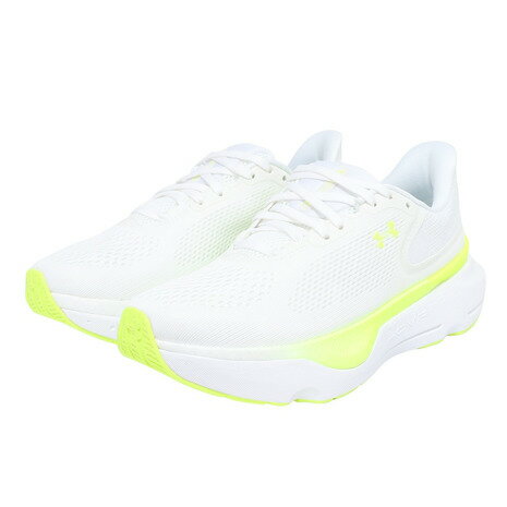 【20％OFFクーポン 11/25迄】アンダーアーマー（UNDER ARMOUR）（レディース）ランニングシューズ ジョギングシューズ インフィニットプロ 2 ホワイト グリーン 3028177 102