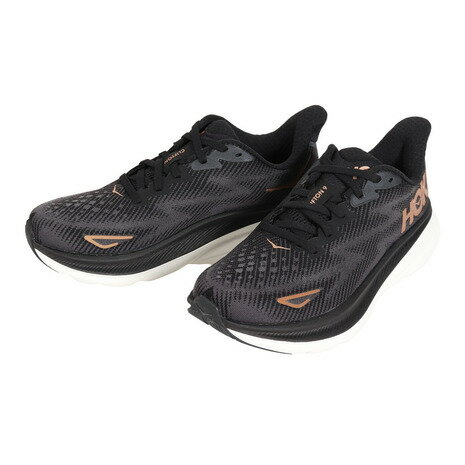 ホカ（HOKA）（レディース）ランニングシューズ Clifton 9 クリフトン9 ブラック ブラウン 1127896-BCPPR スニーカー トレーニング ジョギング