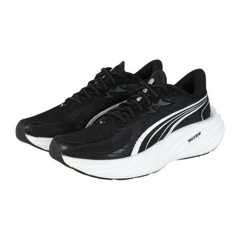 【20％OFFクーポン 11/25迄】プーマ（PUMA）（レディース）ランニングシューズ ジョギングシューズ ヴェロシティ ニトロ 4 ブラック ホワイト 31114101 スニーカー