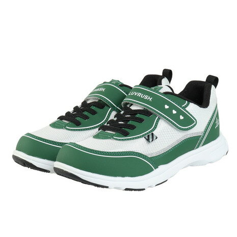 ムーンスター（MoonStar）（キッズ）ジュニアスニーカー ガールズ スポーツシューズ ラブラッシュ 1231 コートガール グリーン 12240207 抗菌防臭 耐久性