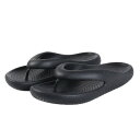 クロックス(crocs)(メンズ、レディース)サンダル メロウリカバリーフリップ Bl ブラック 208437-001 シャワサン 鼻緒付き シンプル やわらかい