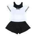 ALGY(ALGY)(キッズ)ジュニア レイヤード風トップス セパレーツ水着 2点セット インナーパンツ付き 3337071-19(4)