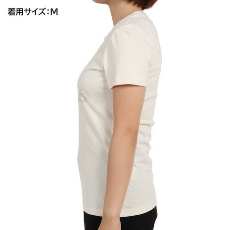 アディダス（adidas）（レディース）エッセンシャルズ プリントロゴ コットン半袖Tシャツ QU658-HD9326 2