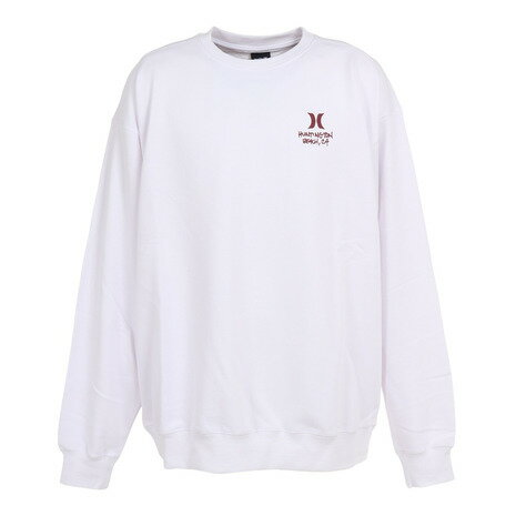 ハーレー（HURLEY）（メンズ）トレーナー スウェット 上 ホワイト 白 BIG LOGO スウエットクルーネック MFL2200004-WHT