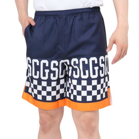 ゴースローキャラバン(GOSLOWCARAVAN)(メンズ、レディース)総柄プリント 半被ショーツ 326604 NVY 速乾