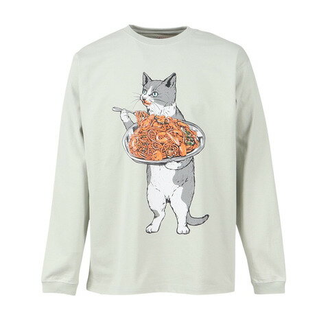 ゴースローキャラバン（GOSLOWCARAVAN）（メンズ、レディース）ナポリタン猫 長袖Tシャツ 351909 GRY
