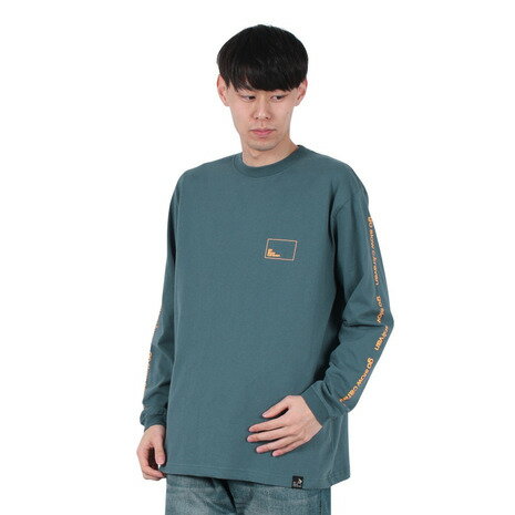 ゴースローキャラバン(GOSLOWCARAVAN)(メンズ)スクエアロゴ バックプリント 長袖Tシャツ 341901 BLU ゴースローキャラバン(GOSLOWCARAVAN)(メンズ)スクエアロゴ バックプリント 長袖Tシャツ 341901 BLU