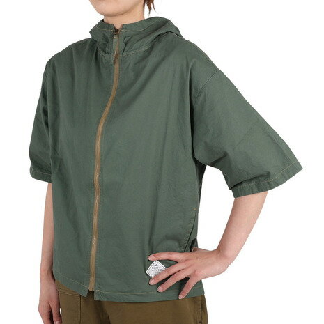 クリフメイヤー(KRIFF MAYER)(レディース)5分袖ゆるフードジャケット 2245804L-69:KHAKI カーキ クリフメイヤー(KRIFF MAYER)(レディース)5分袖ゆるフードジャケット 2245804L-69:KHAKI カーキ
