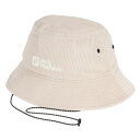 ジャックウルフスキン(JackWolfskin)(メンズ、レディース)帽子 ハット JP CORDS バケットハット V2 5024882-5505 ベージュ