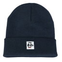 チャムス(CHUMS)(キッズ)ニット帽 キッズニットキャップ CH25-1069-N001 ネイビー オールシーズン ブービーロゴ ちくちくが少ない