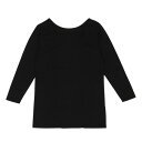 クー(Coo.)(レディース)ヒートクロス 薄手 L 9分袖 Uネック アンダーシャツ 892CO4GC0128 BLK
