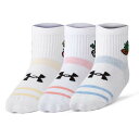 アンダーアーマー(UNDER ARMOUR)(キッズ)エッセンシャル クオーター ソックス 3足組 1382952 101 白(4)