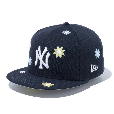 ニューエラ（NEW ERA）（メンズ、レディース）キャップ 59FIFTY MLB Flower Embroidery ニューヨーク・ヤンキース ネイビー 13751140 帽子 大きいサイズ