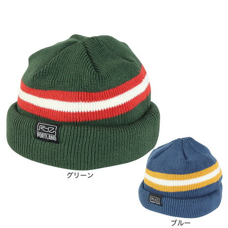 ライズ(RYZ)(メンズ)ニット帽 ライン ロール ニット ワッチ RZ20ST24FW0023 フリーサイズ