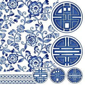 ポーセラーツ 転写紙 柄 CHINOISERIE(シノワズリ) ブルー Instagram掲載商品 blue